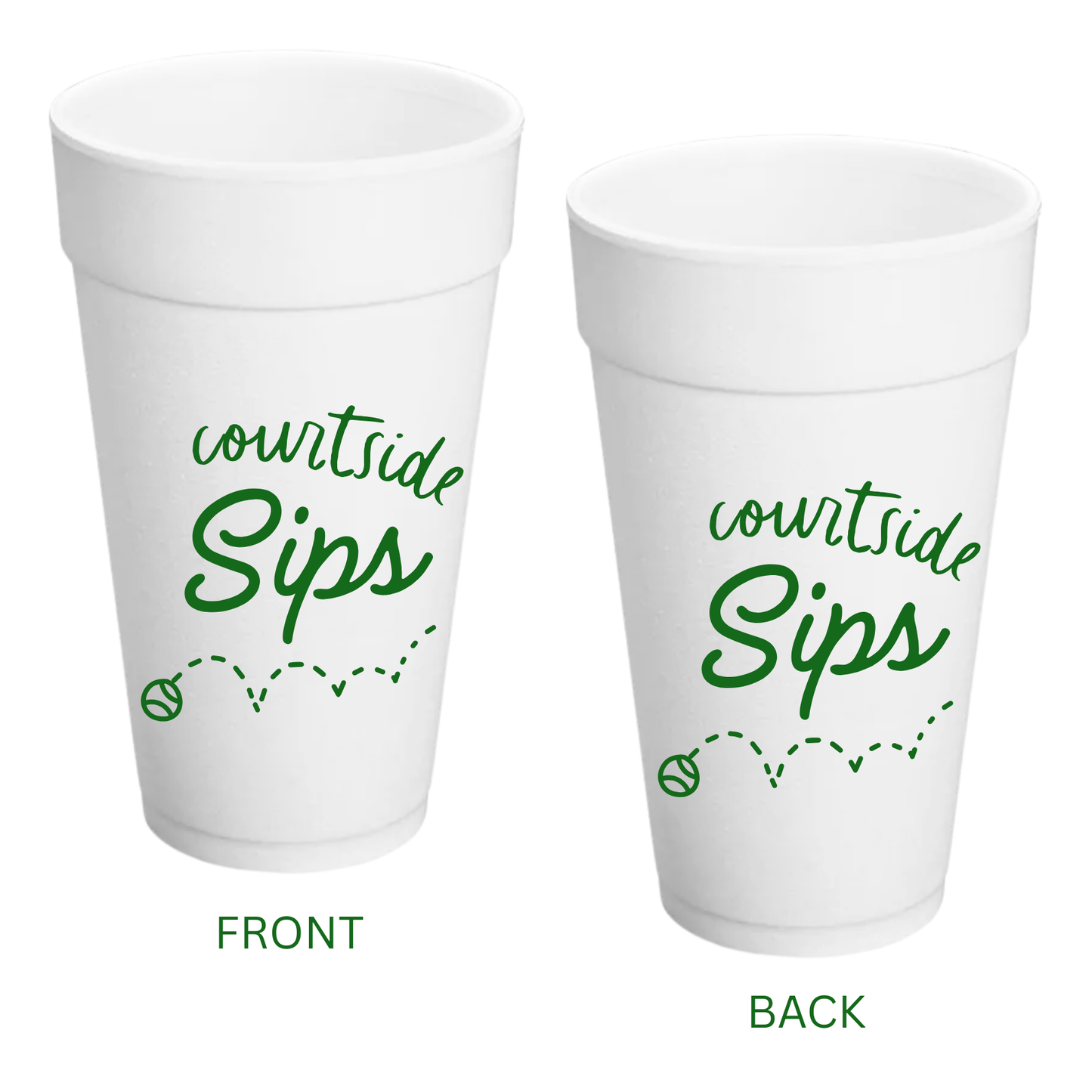 Courtside Sips 20 oz. Styrofoam Cups