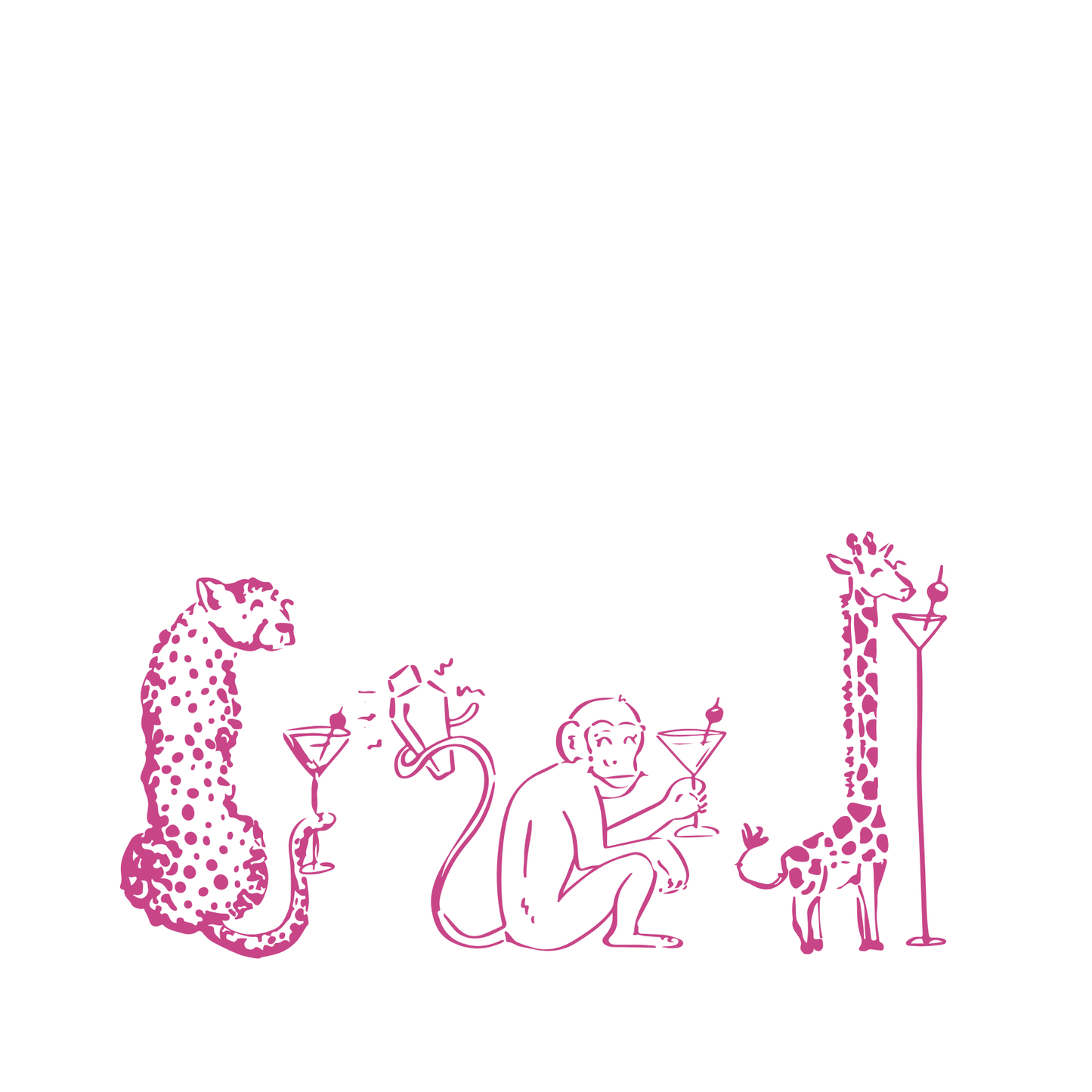 Party Animals White Beverage Napkins