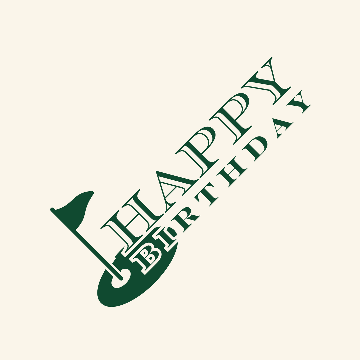 Golf Happy Birthday Ecru Beverage Napkins