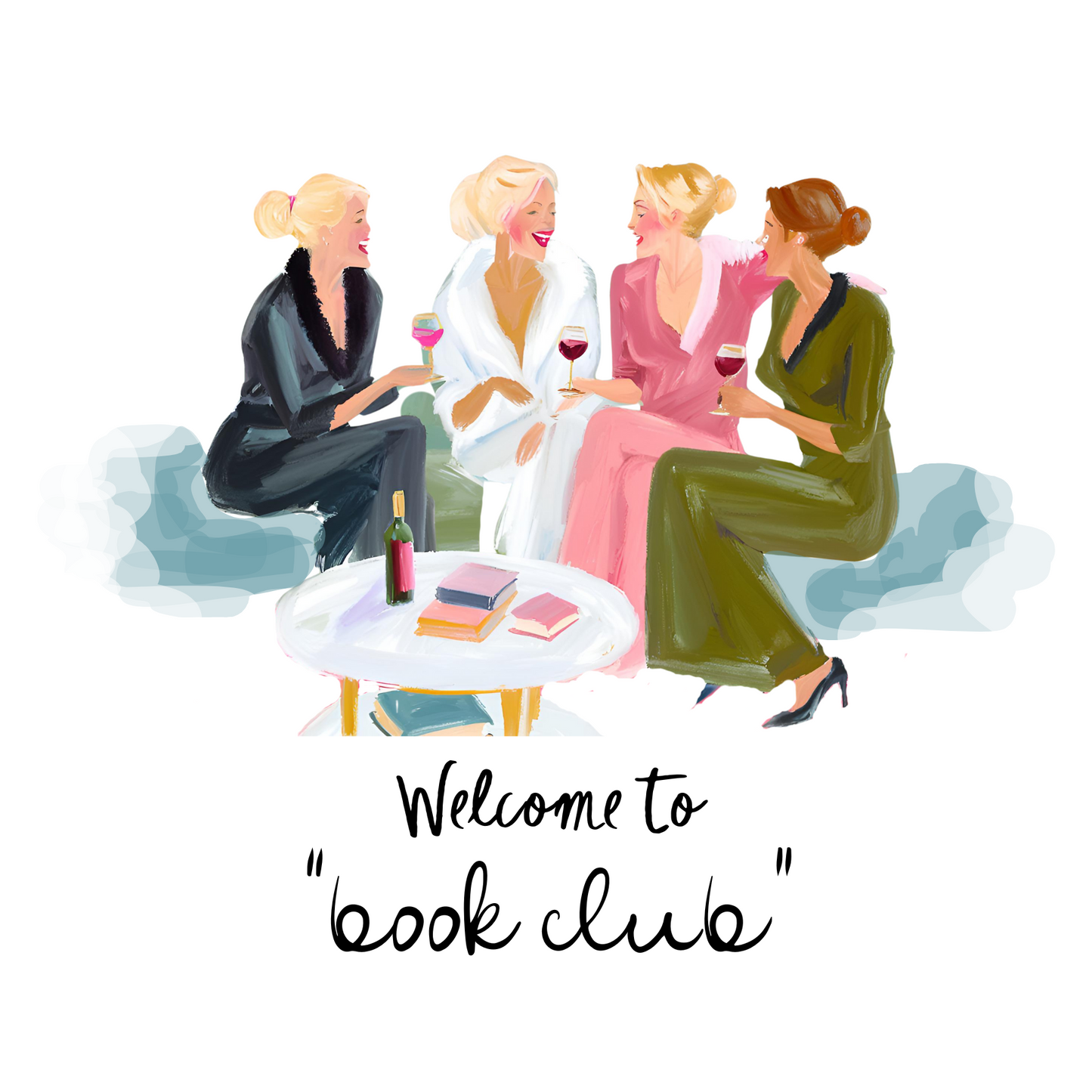 Welcome to Book Club White Beverage Napkins