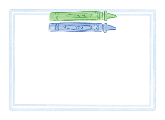 Blue Crayon "Thank You" Stationery